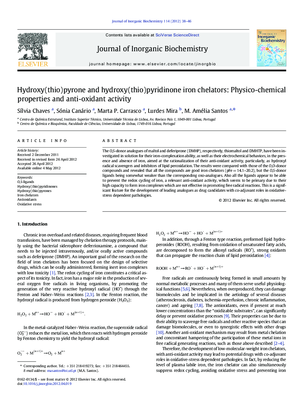 Hydroxy(thio)pyrone and hydroxy(thio)pyridinone iron chelators: Physico-chemical properties and anti-oxidant activity