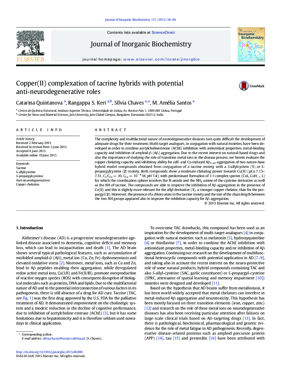 Copper(II) complexation of tacrine hybrids with potential anti-neurodegenerative roles