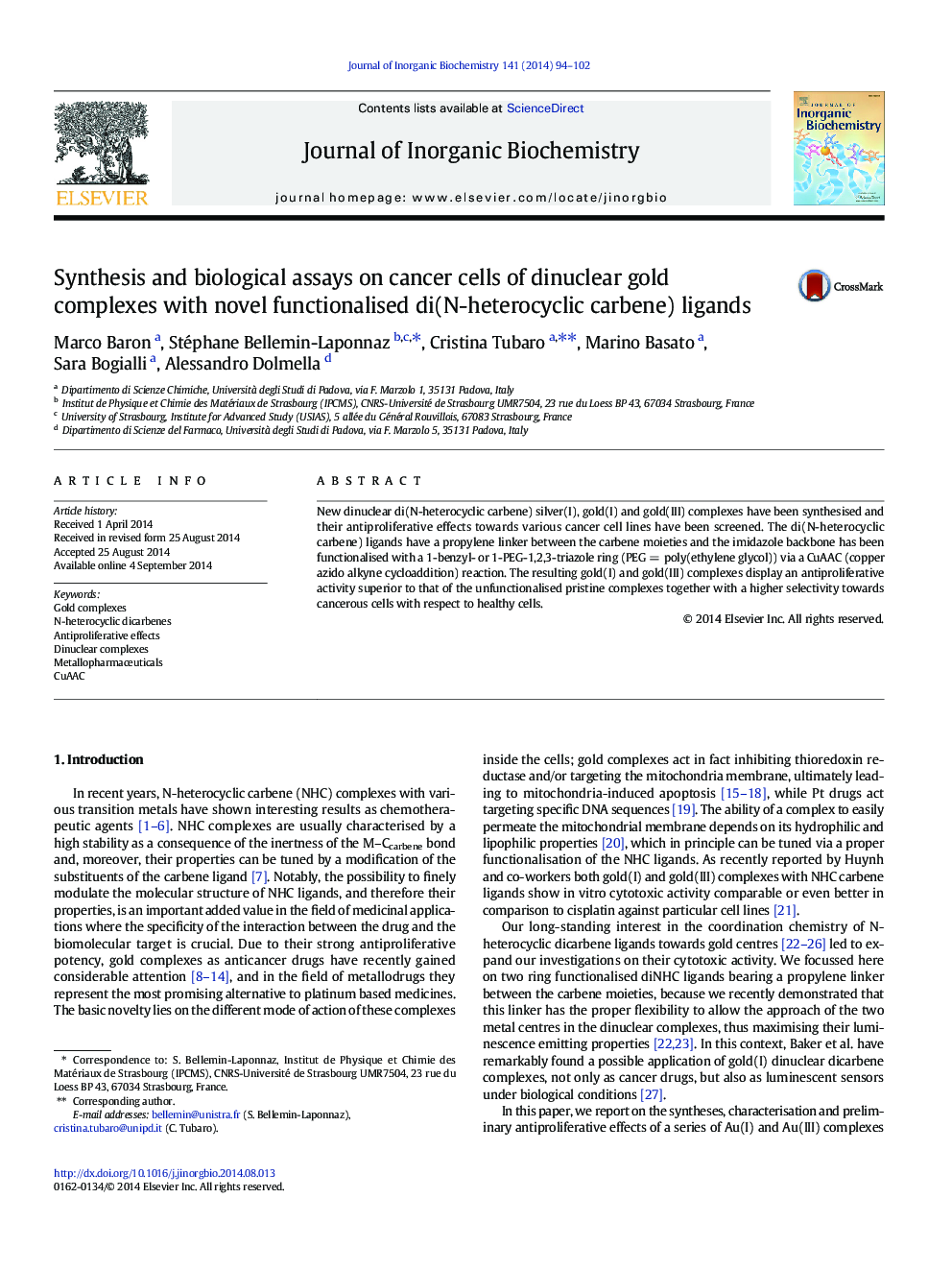Synthesis and biological assays on cancer cells of dinuclear gold complexes with novel functionalised di(N-heterocyclic carbene) ligands
