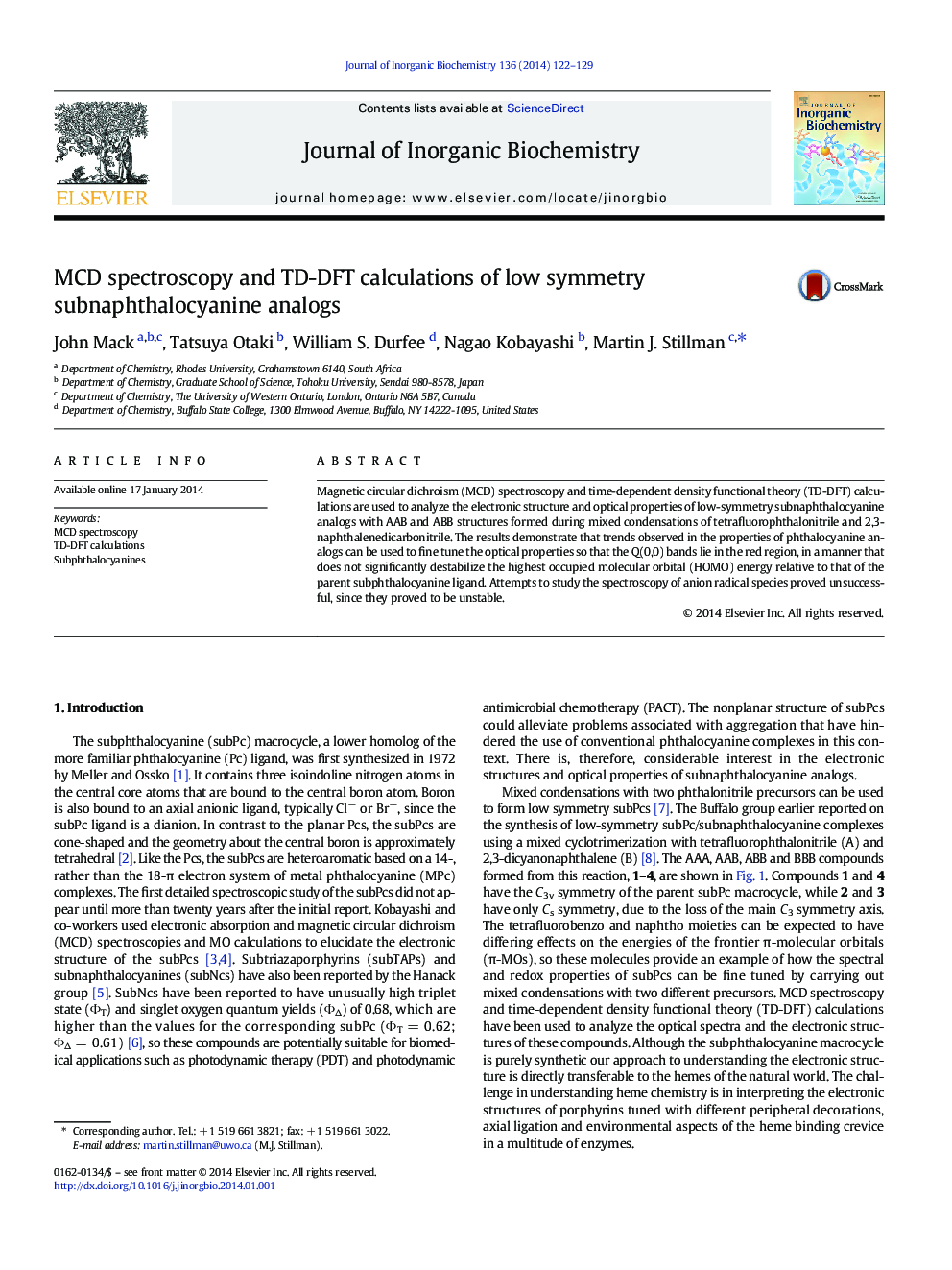 MCD spectroscopy and TD-DFT calculations of low symmetry subnaphthalocyanine analogs