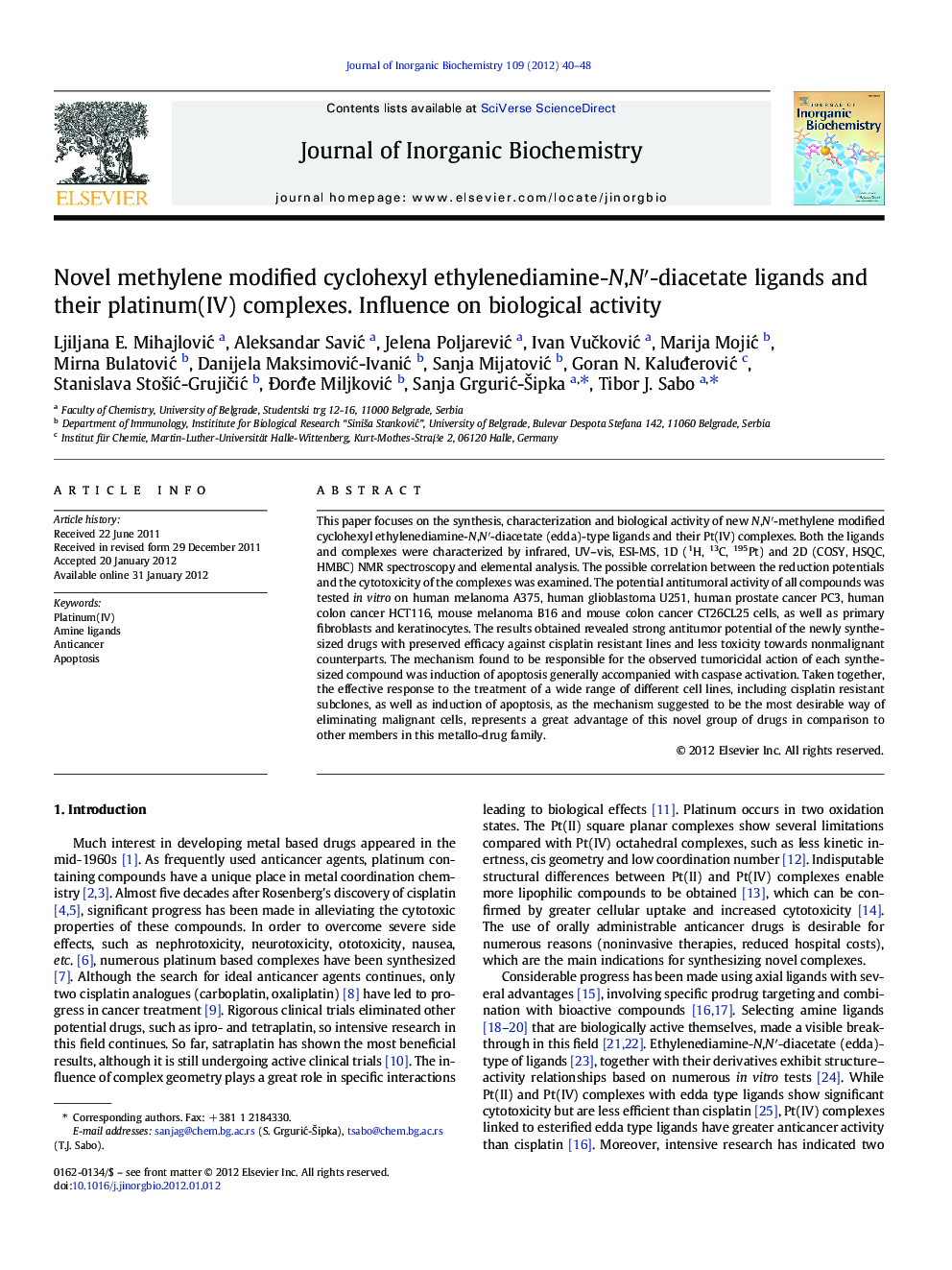 Novel methylene modified cyclohexyl ethylenediamine-N,N′-diacetate ligands and their platinum(IV) complexes. Influence on biological activity