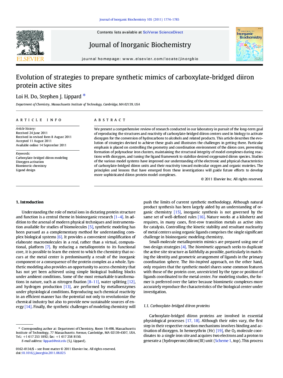 Evolution of strategies to prepare synthetic mimics of carboxylate-bridged diiron protein active sites