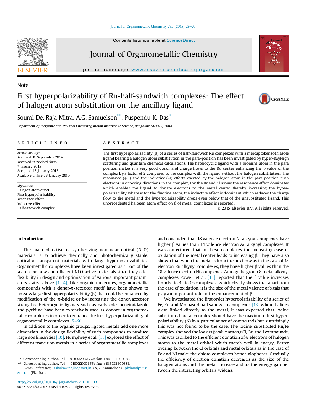 First hyperpolarizability of Ru-half-sandwich complexes: The effect of halogen atom substitution on the ancillary ligand