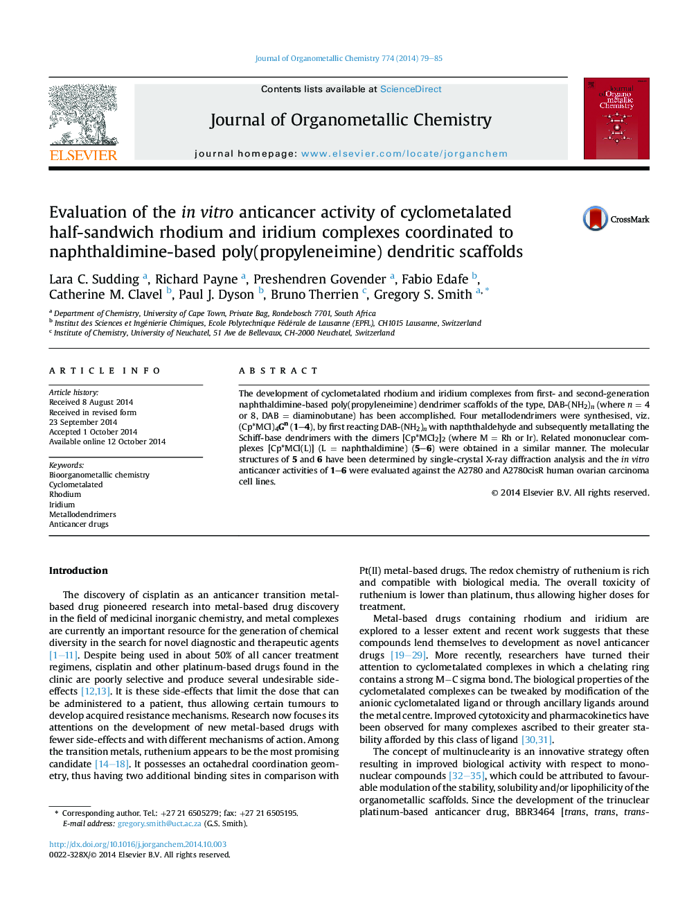 Evaluation of the in vitro anticancer activity of cyclometalated half-sandwich rhodium and iridium complexes coordinated to naphthaldimine-based poly(propyleneimine) dendritic scaffolds