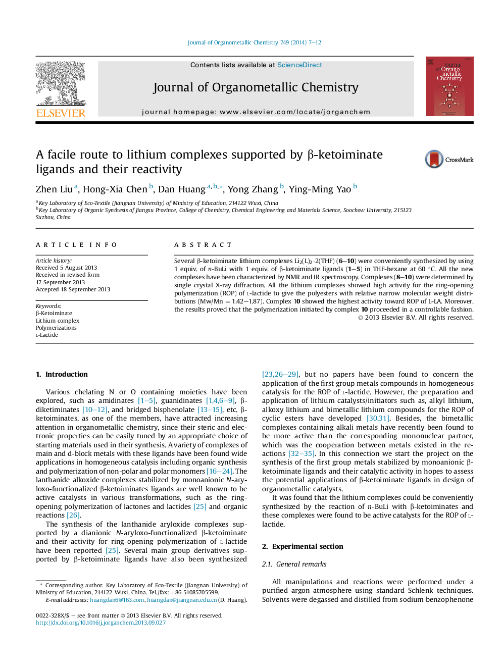 A facile route to lithium complexes supported by β-ketoiminate ligands and their reactivity