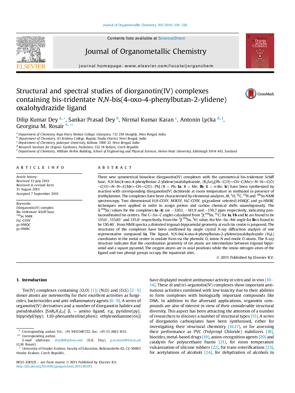 Structural and spectral studies of diorganotin(IV) complexes containing bis-tridentate N,N-bis(4-oxo-4-phenylbutan-2-ylidene)oxalohydrazide ligand