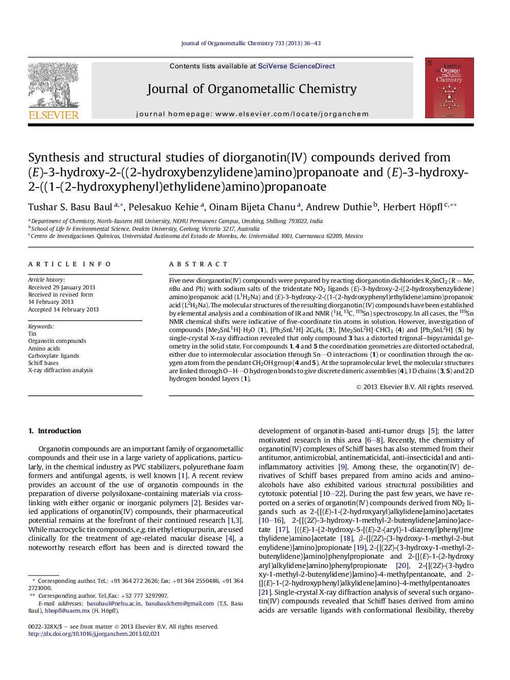 Synthesis and structural studies of diorganotin(IV) compounds derived from (E)-3-hydroxy-2-((2-hydroxybenzylidene)amino)propanoate and (E)-3-hydroxy-2-((1-(2-hydroxyphenyl)ethylidene)amino)propanoate