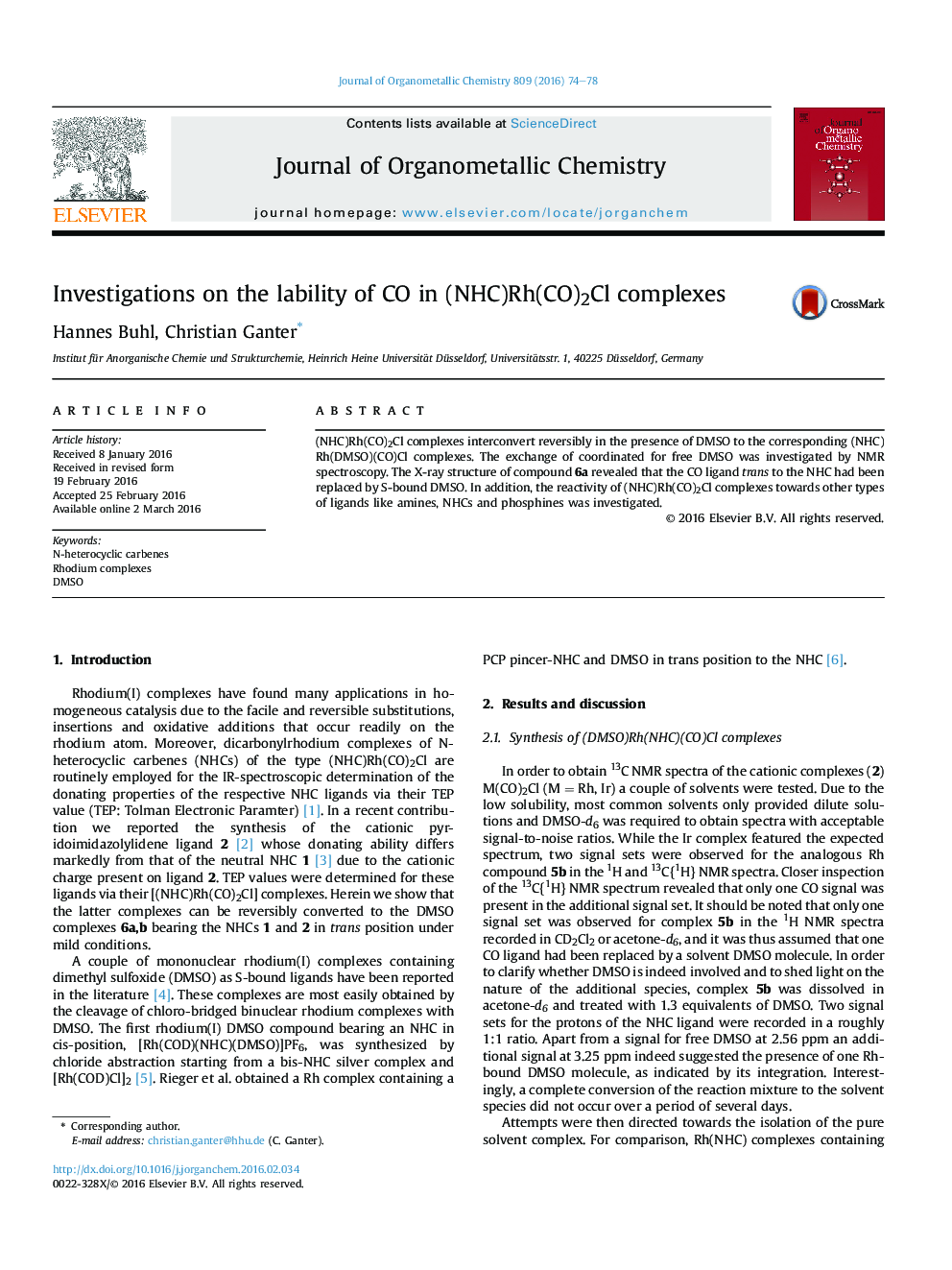 Investigations on the lability of CO in (NHC)Rh(CO)2Cl complexes