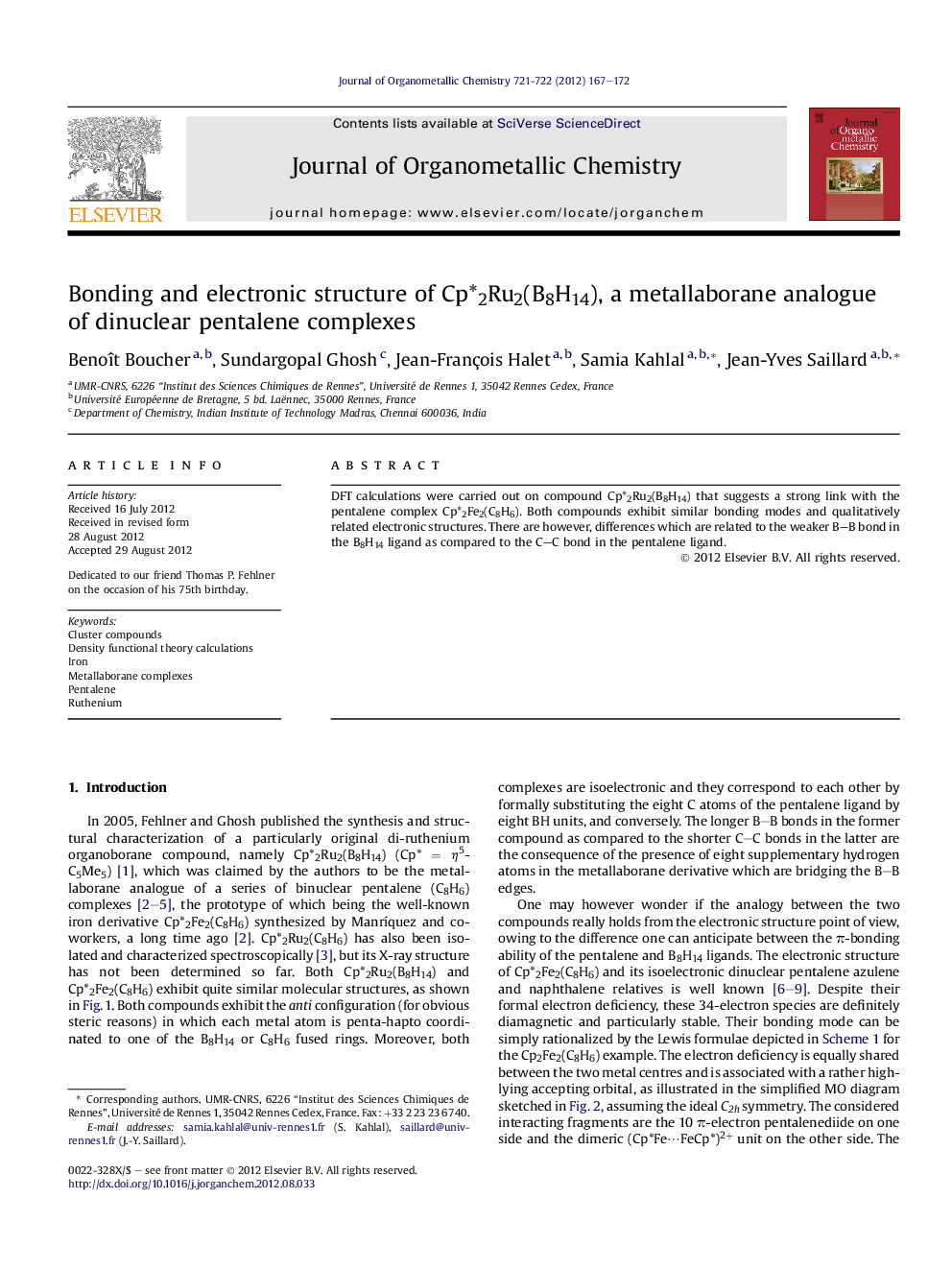 Bonding and electronic structure of Cp*2Ru2(B8H14), a metallaborane analogue of dinuclear pentalene complexes