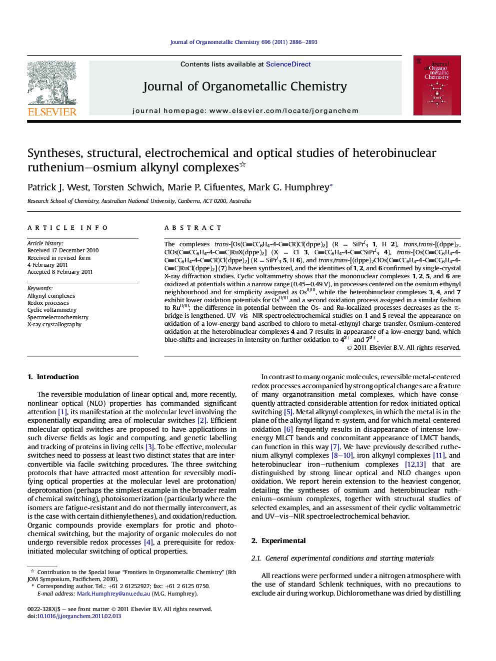 Syntheses, structural, electrochemical and optical studies of heterobinuclear ruthenium-osmium alkynyl complexes