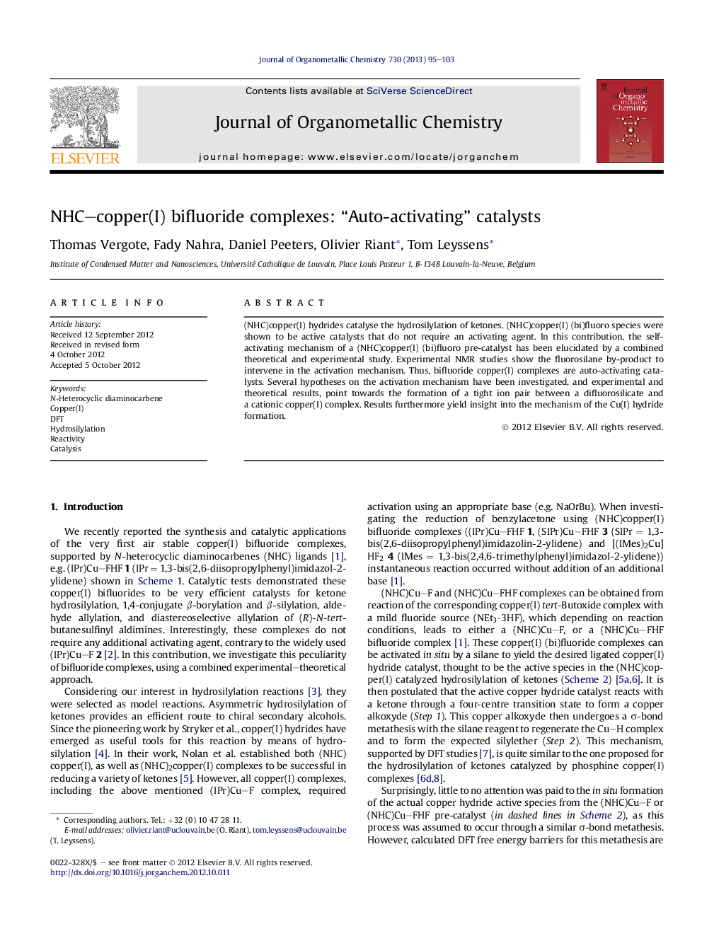 NHC–copper(I) bifluoride complexes: “Auto-activating” catalysts