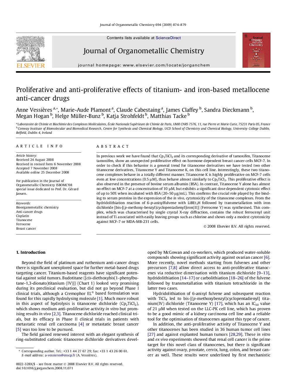 Proliferative and anti-proliferative effects of titanium- and iron-based metallocene anti-cancer drugs