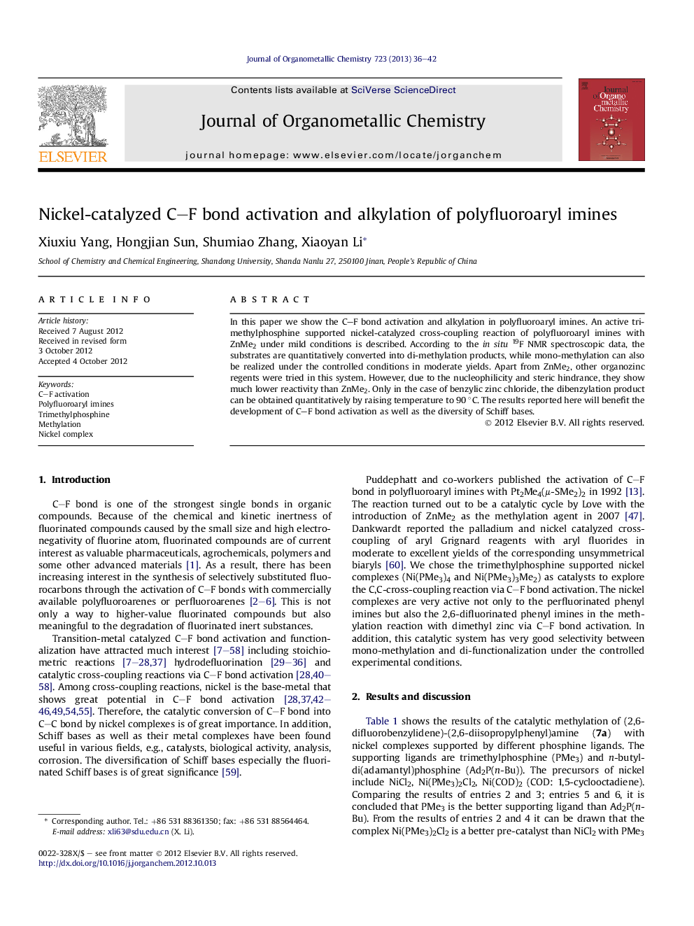 Nickel-catalyzed C–F bond activation and alkylation of polyfluoroaryl imines