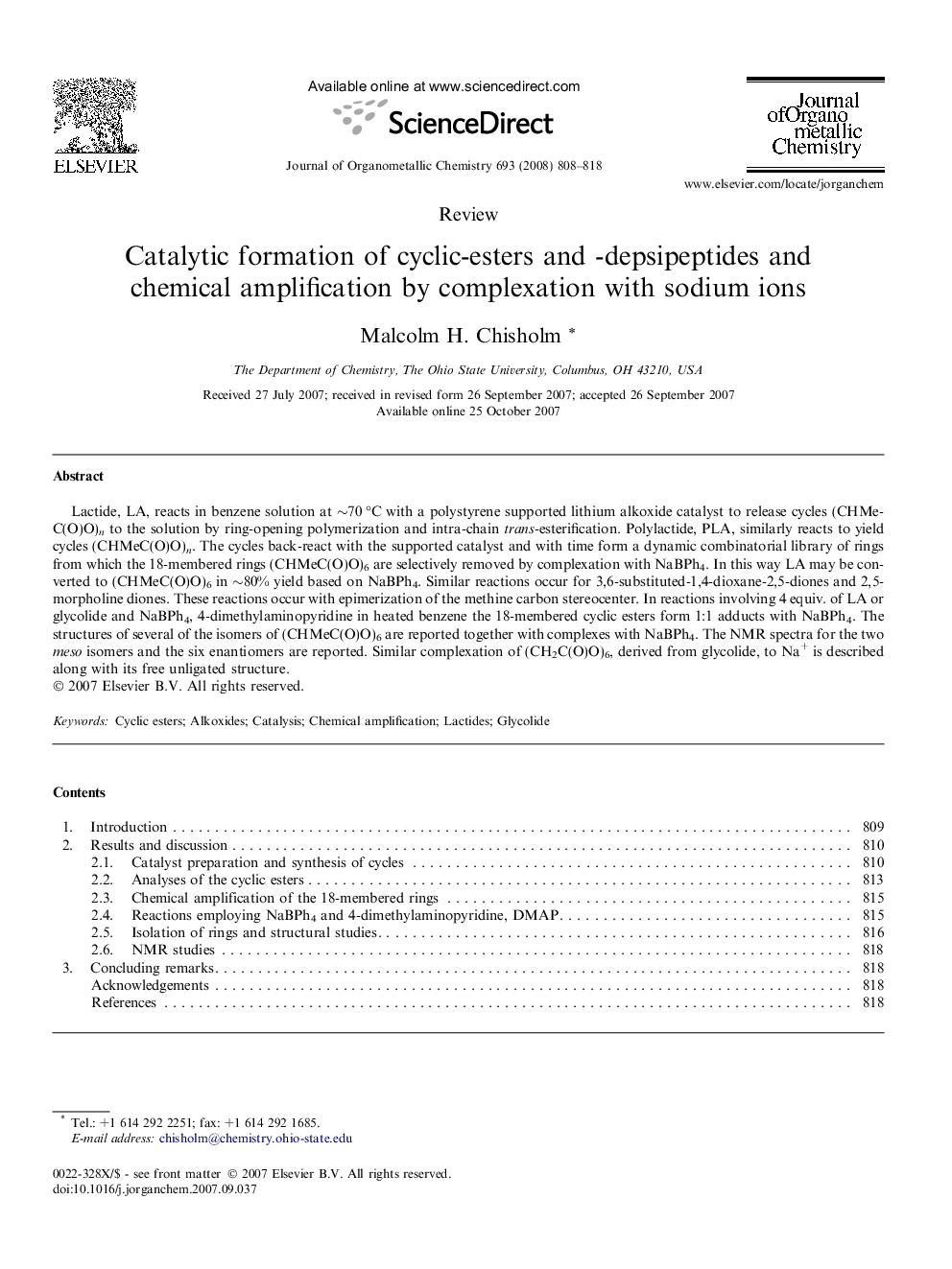 Catalytic formation of cyclic-esters and -depsipeptides and chemical amplification by complexation with sodium ions