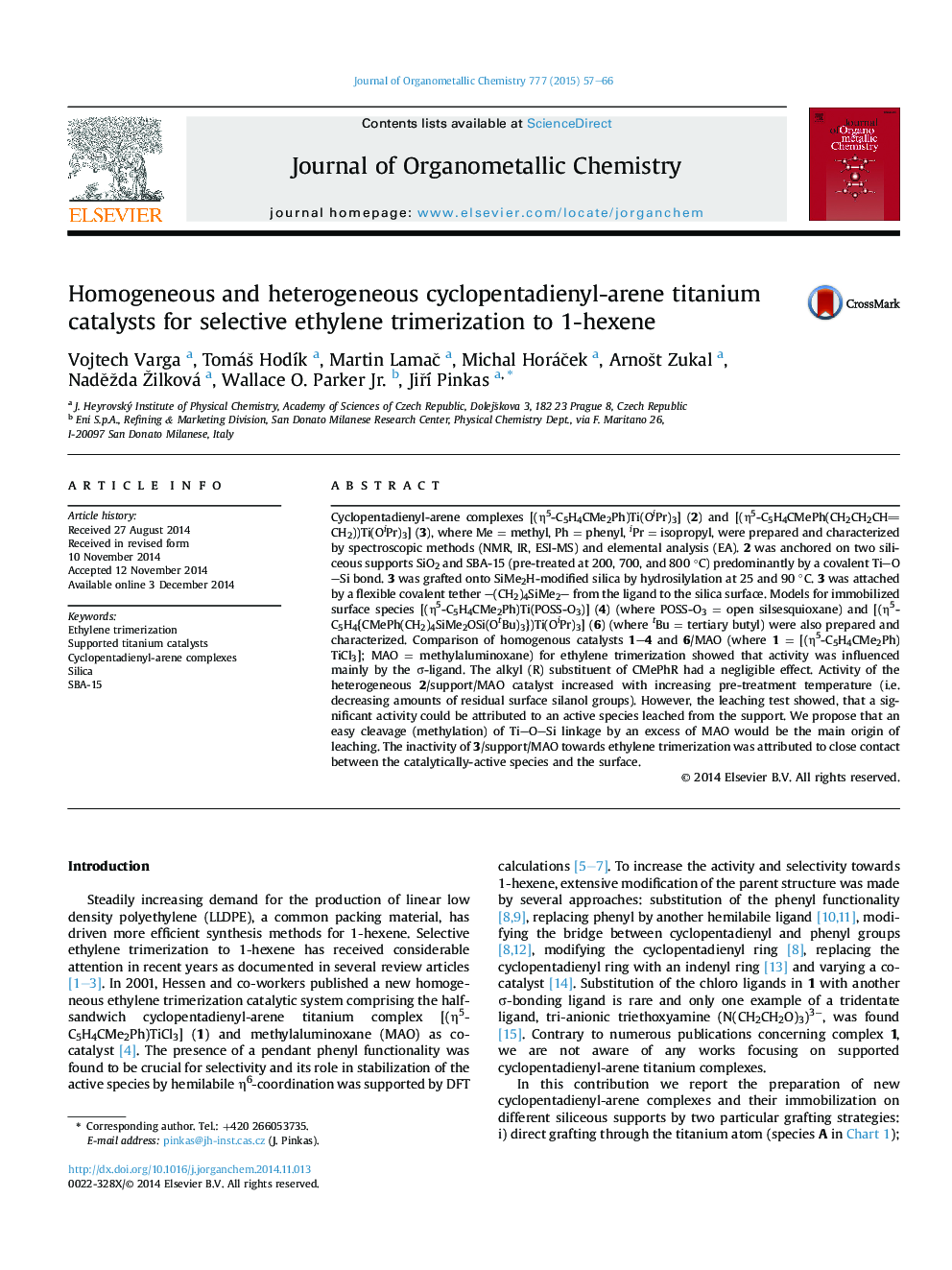 Homogeneous and heterogeneous cyclopentadienyl-arene titanium catalysts for selective ethylene trimerization to 1-hexene