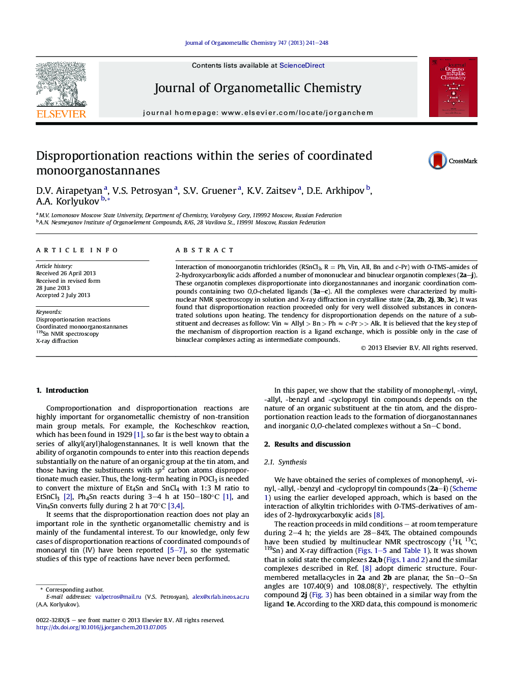 Disproportionation reactions within the series of coordinated monoorganostannanes