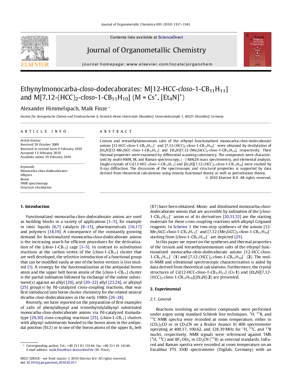 Ethynylmonocarba-closo-dodecaborates: M[12-HCC-closo-1-CB11H11] and M[7,12-(HCC)2-closo-1-CB11H10] (M = Cs+, [Et4N]+)