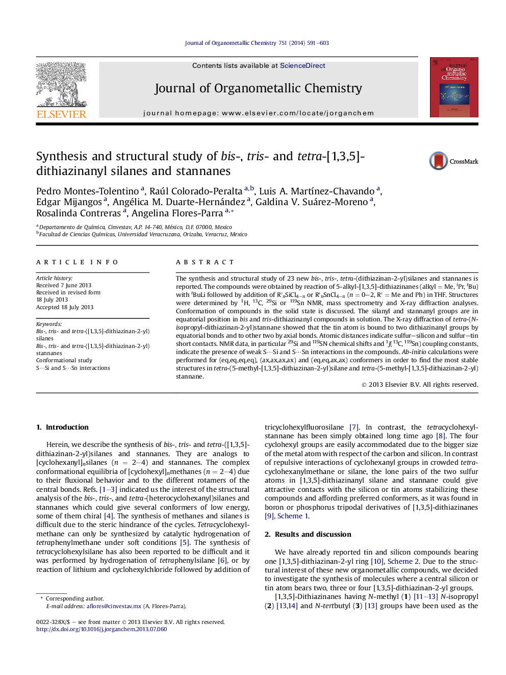 سنتز و بررسی ساختاری بیس، تریسی و تترا [1،3،5] -دیتیازینیل سیلان و استنن ها 