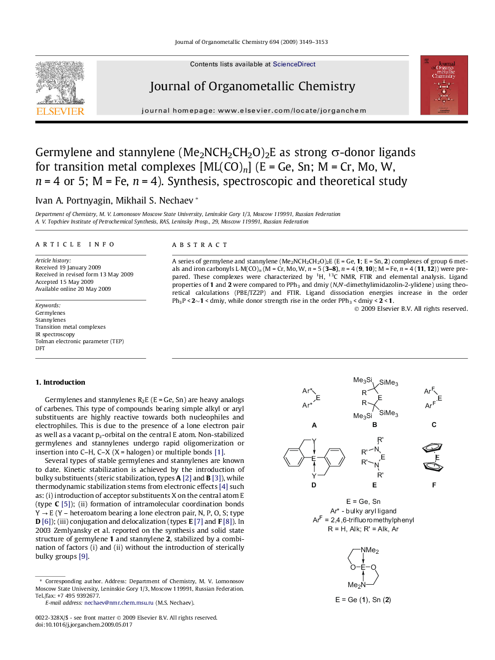 Germylene and stannylene (Me2NCH2CH2O)2E as strong σ-donor ligands for transition metal complexes [ML(CO)n] (E = Ge, Sn; M = Cr, Mo, W, n = 4 or 5; M = Fe, n = 4). Synthesis, spectroscopic and theoretical study