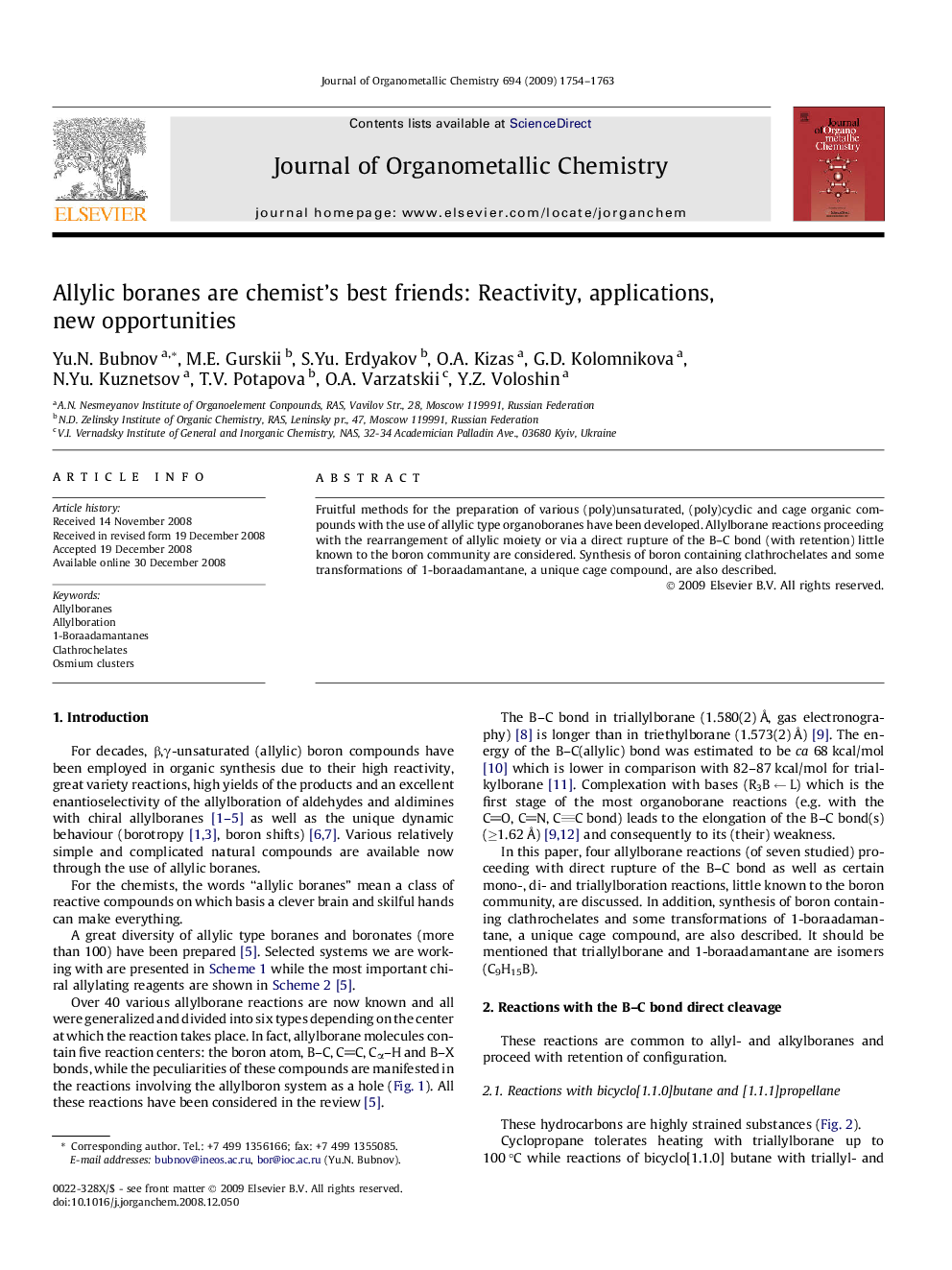 Allylic boranes are chemist’s best friends: Reactivity, applications, new opportunities