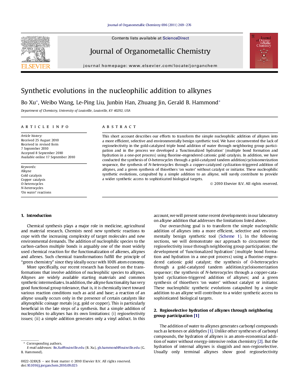 Synthetic evolutions in the nucleophilic addition to alkynes