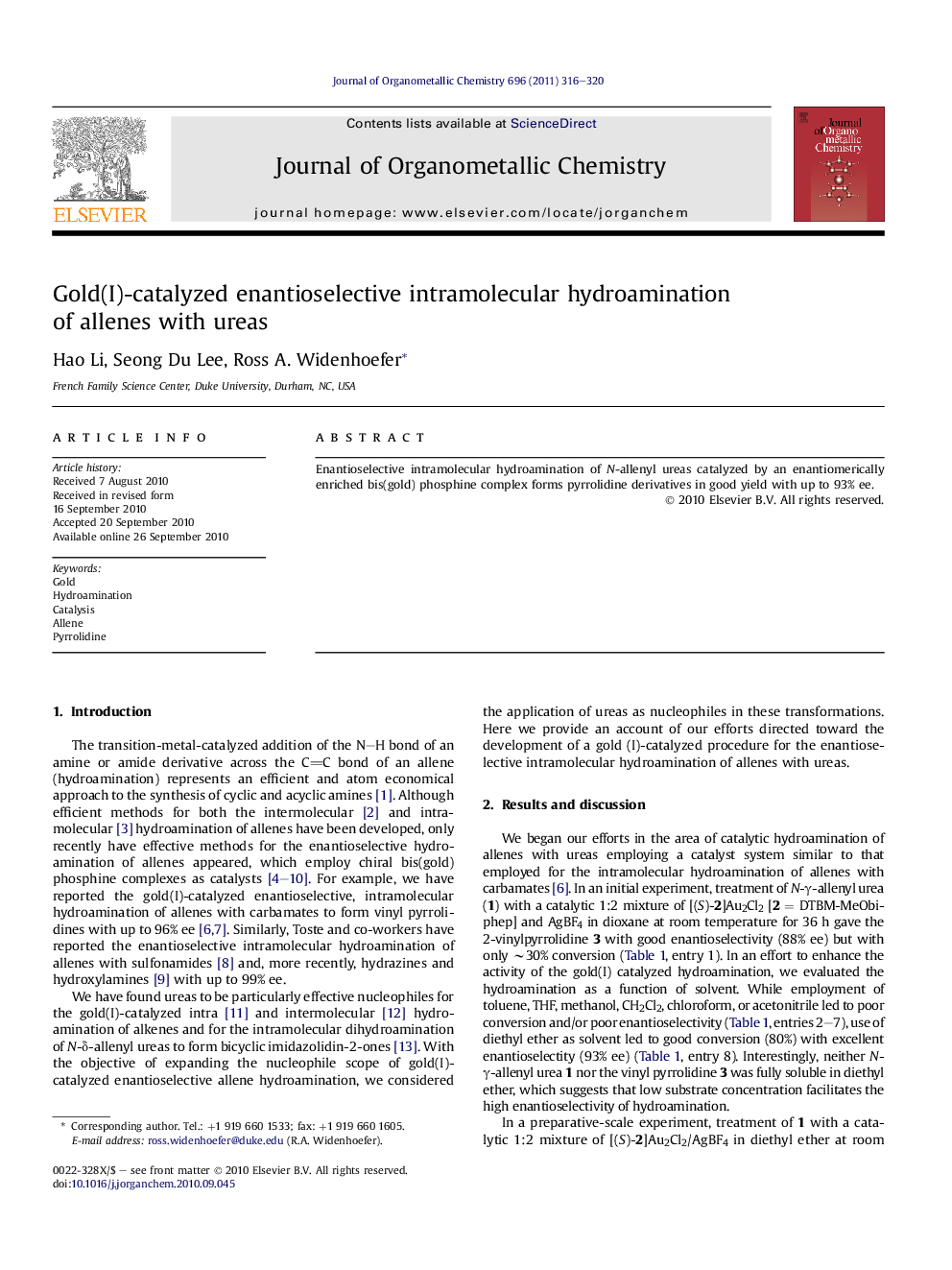 Gold(I)-catalyzed enantioselective intramolecular hydroamination of allenes with ureas