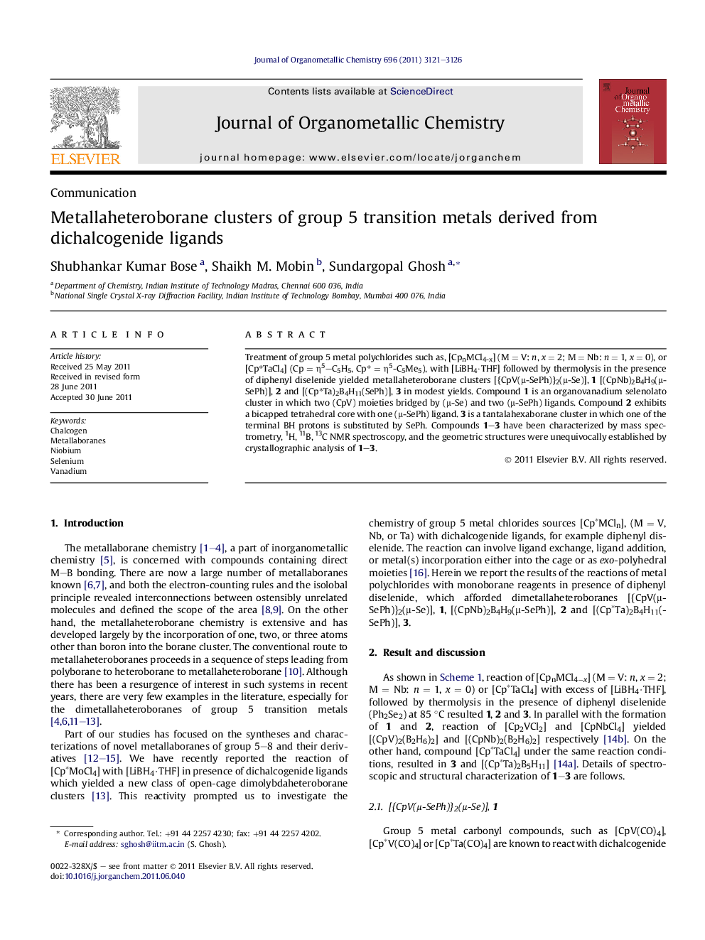 Metallaheteroborane clusters of group 5 transition metals derived from dichalcogenide ligands