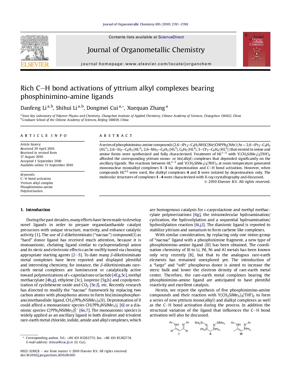 Rich C–H bond activations of yttrium alkyl complexes bearing phosphinimino-amine ligands