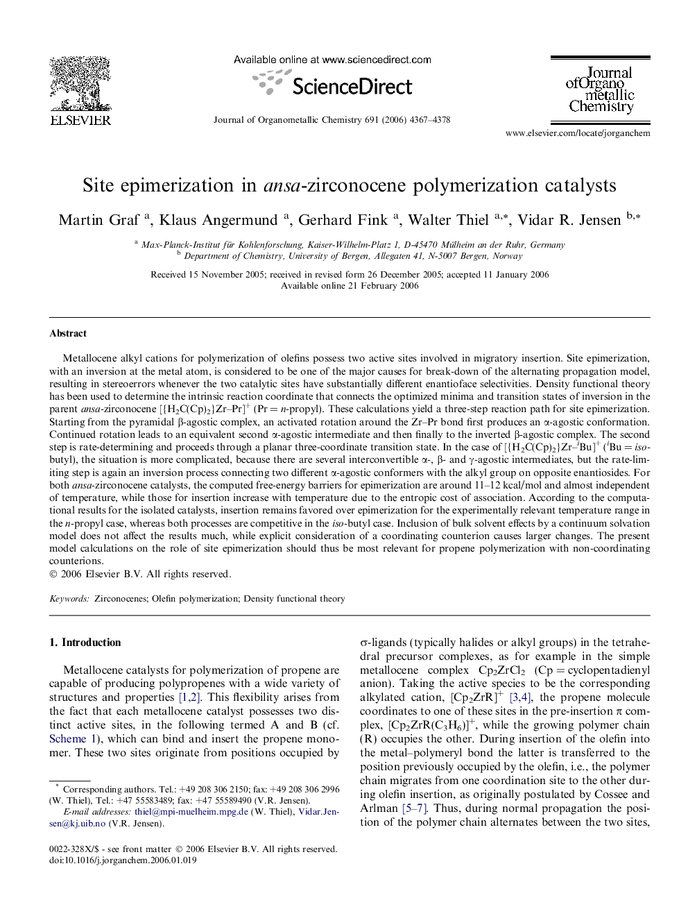 Site epimerization in ansa-zirconocene polymerization catalysts