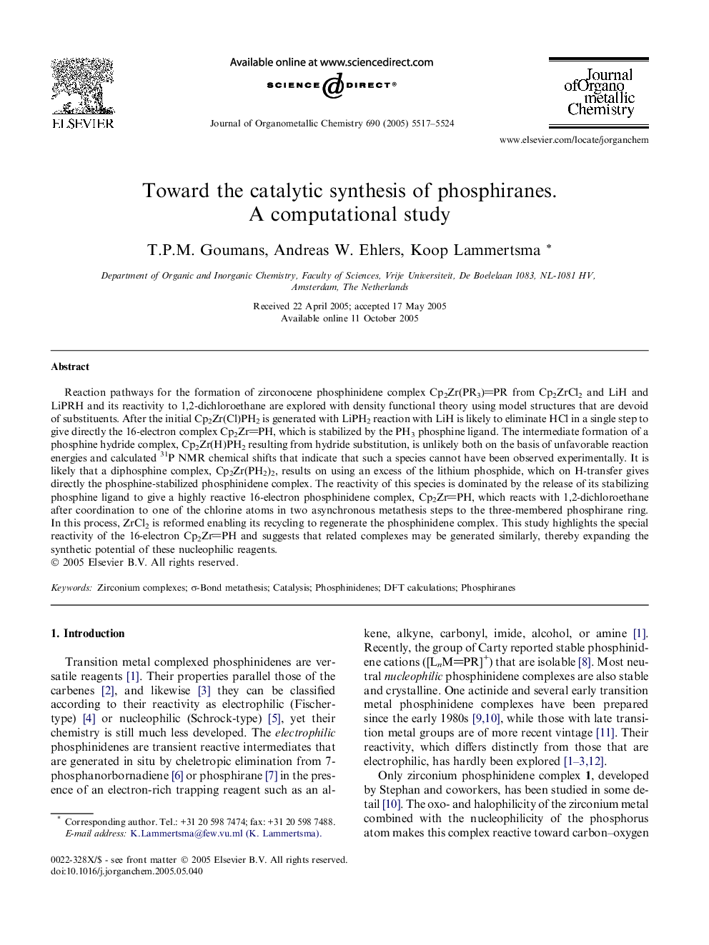 Toward the catalytic synthesis of phosphiranes. A computational study