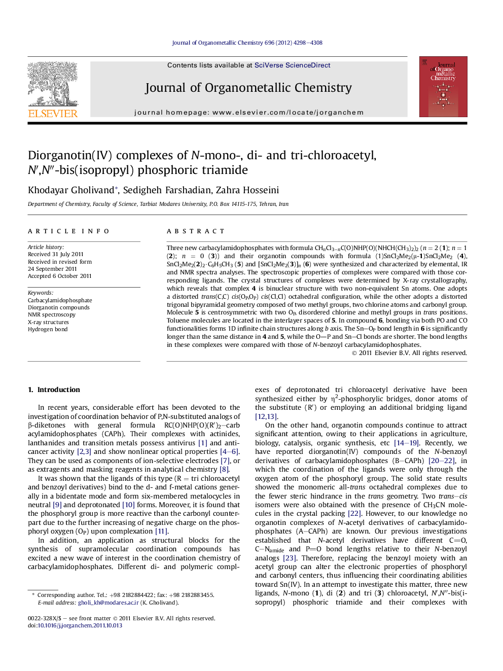 Diorganotin(IV) complexes of N-mono-, di- and tri-chloroacetyl, N′,N″-bis(isopropyl) phosphoric triamide