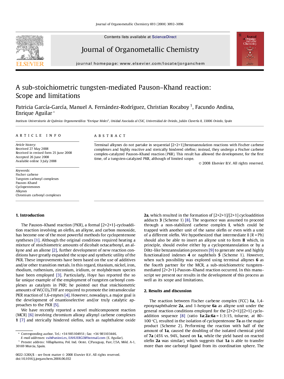 A sub-stoichiometric tungsten-mediated Pauson–Khand reaction: Scope and limitations