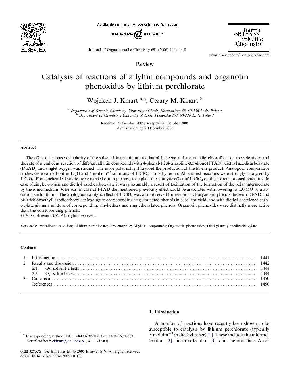 Catalysis of reactions of allyltin compounds and organotin phenoxides by lithium perchlorate