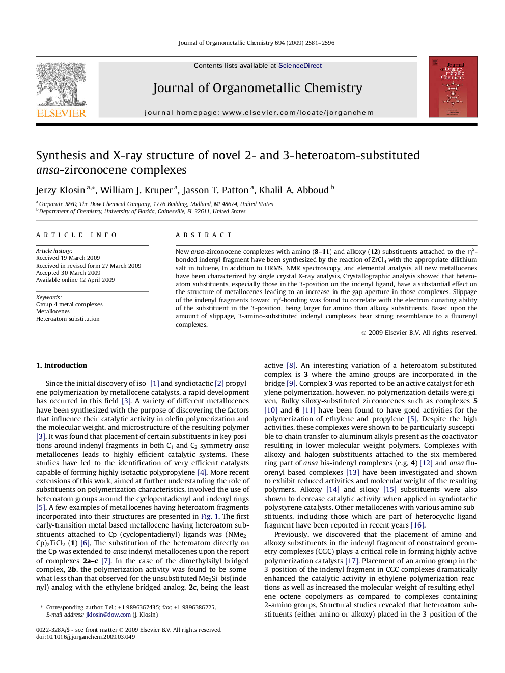 Synthesis and X-ray structure of novel 2- and 3-heteroatom-substituted ansa-zirconocene complexes