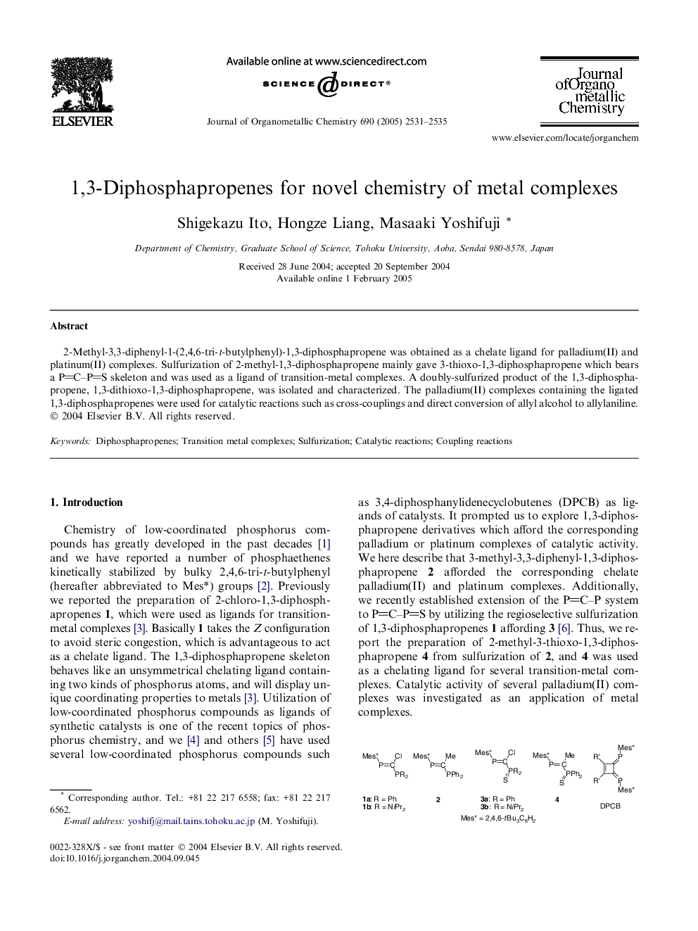 1,3-Diphosphapropenes for novel chemistry of metal complexes