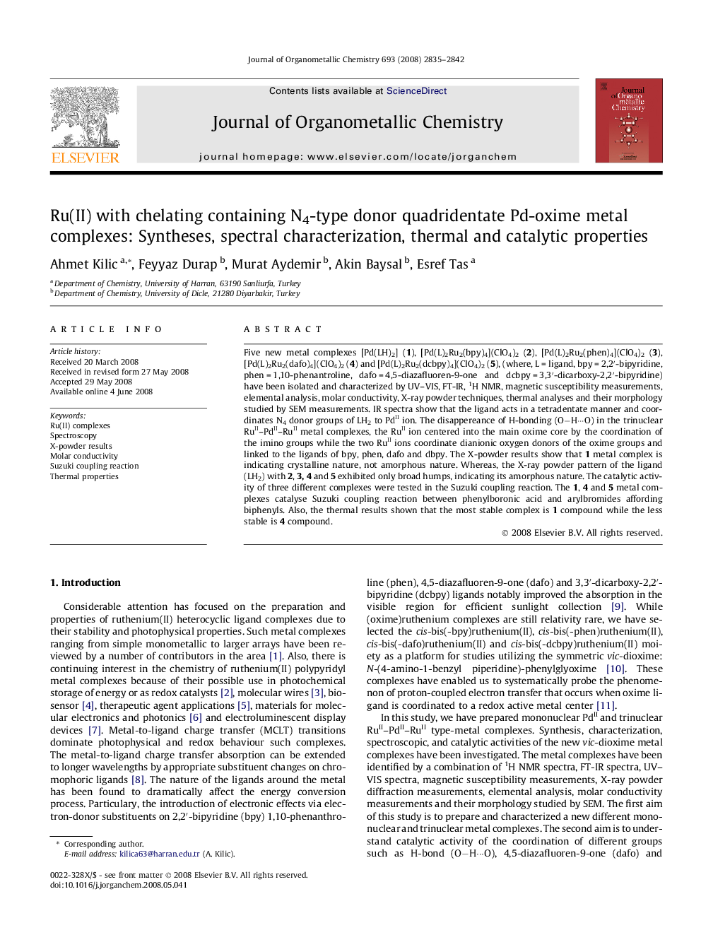 Ru(II) with chelating containing N4-type donor quadridentate Pd-oxime metal complexes: Syntheses, spectral characterization, thermal and catalytic properties