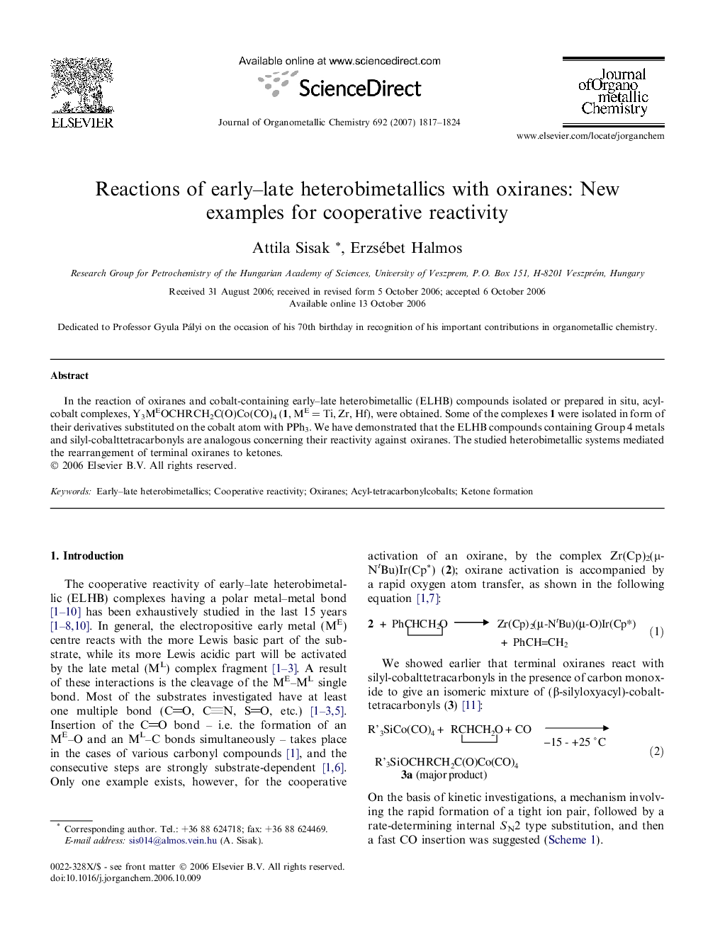 Reactions of early–late heterobimetallics with oxiranes: New examples for cooperative reactivity