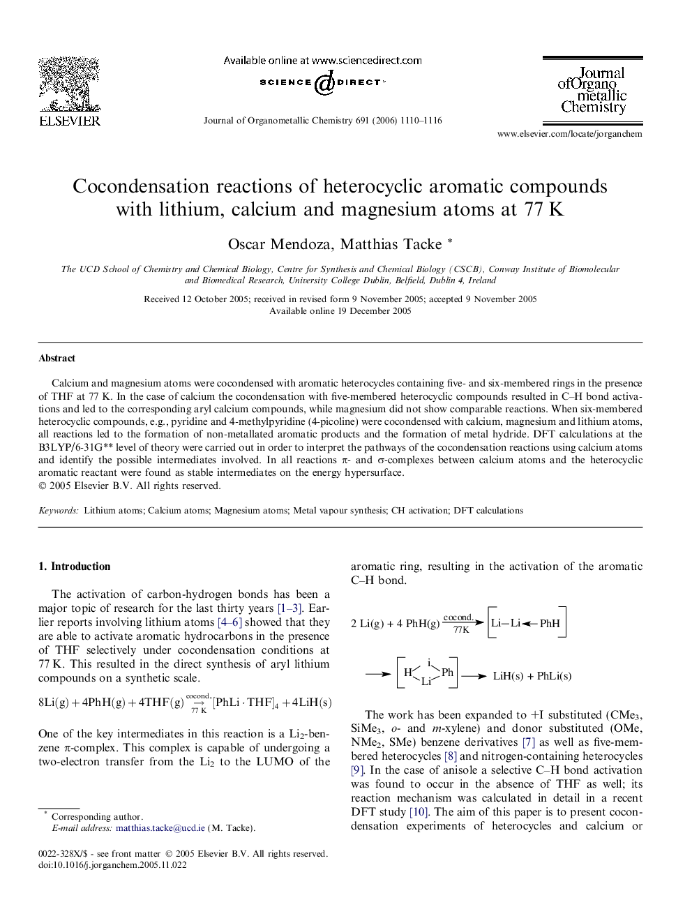 Cocondensation reactions of heterocyclic aromatic compounds with lithium, calcium and magnesium atoms at 77 K