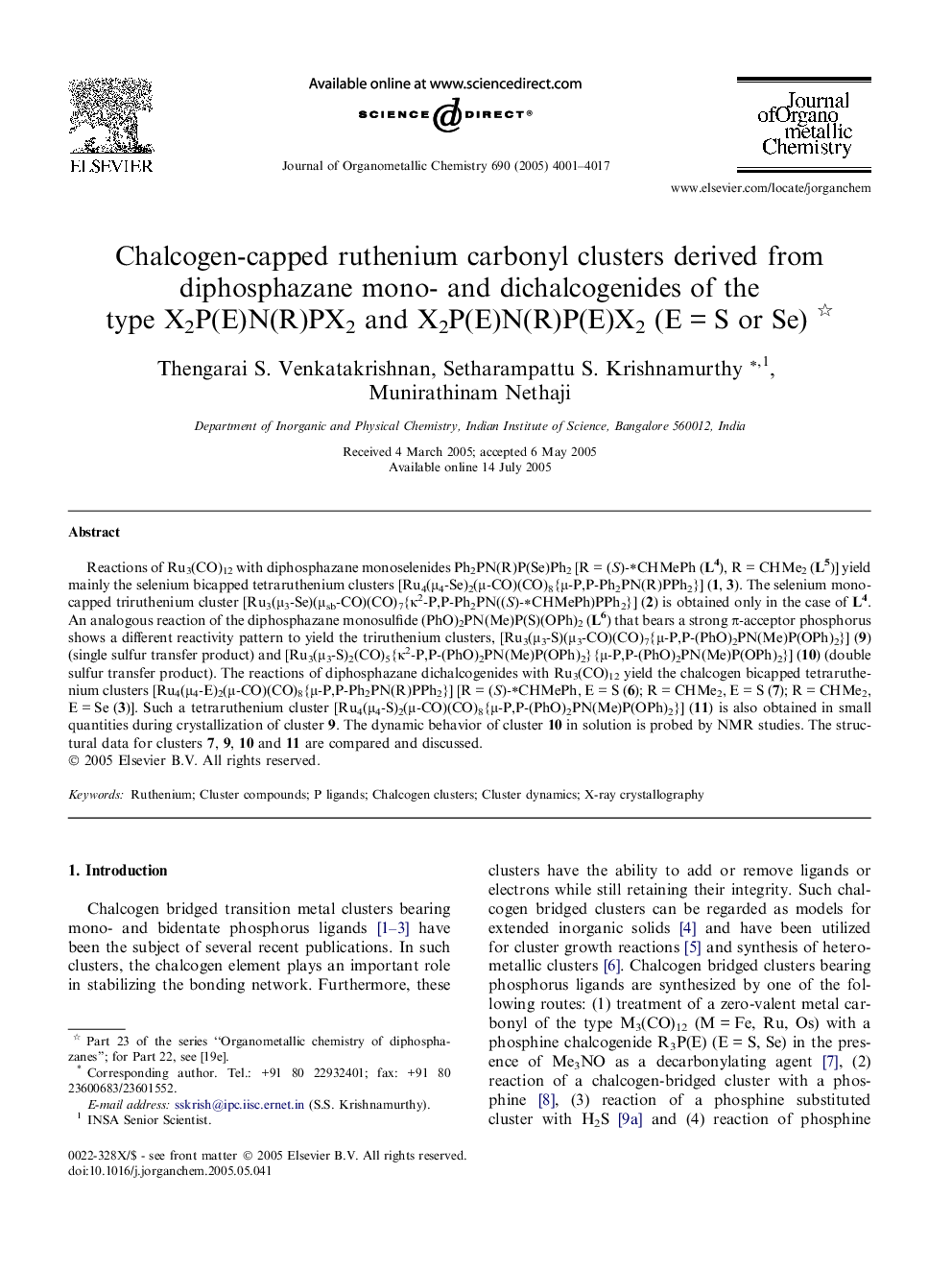 Chalcogen-capped ruthenium carbonyl clusters derived from diphosphazane mono- and dichalcogenides of the type X2P(E)N(R)PX2 and X2P(E)N(R)P(E)X2 (E = S or Se) 