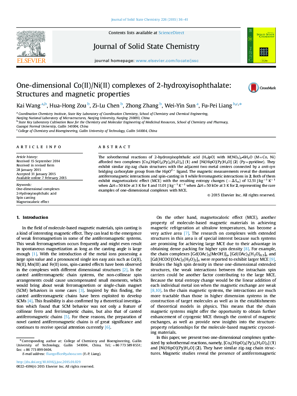 One-dimensional Co(II)/Ni(II) complexes of 2-hydroxyisophthalate: Structures and magnetic properties