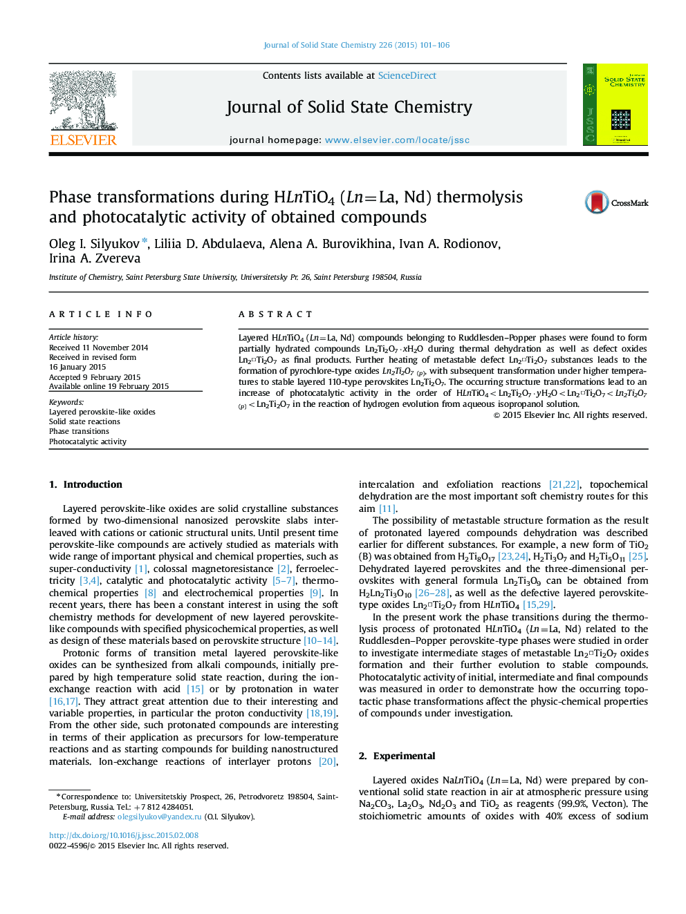 Phase transformations during HLnTiO4 (Ln=La, Nd) thermolysis and photocatalytic activity of obtained compounds