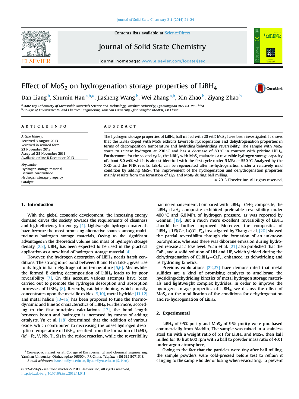 Effect of MoS2 on hydrogenation storage properties of LiBH4