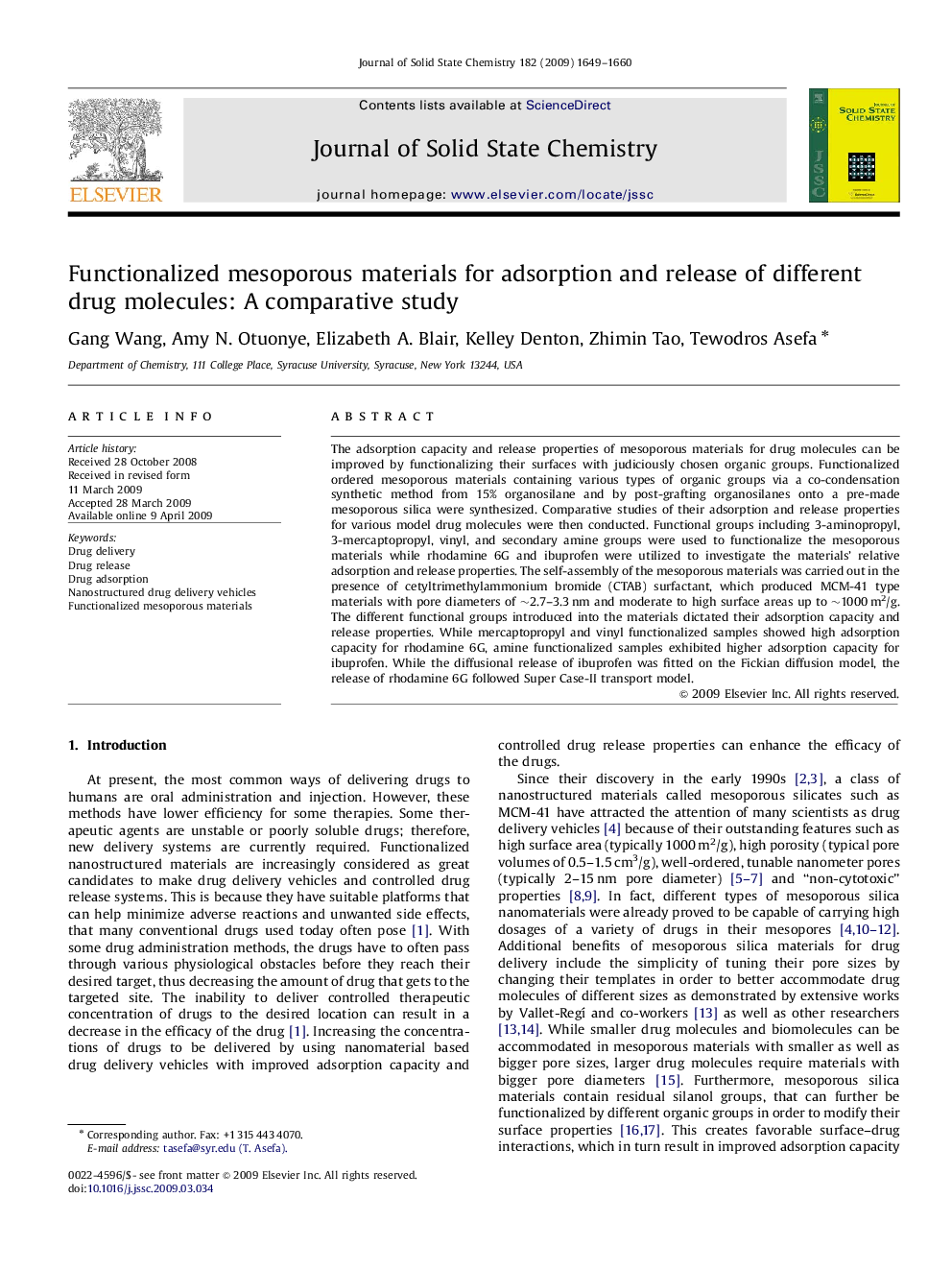 Functionalized mesoporous materials for adsorption and release of different drug molecules: A comparative study