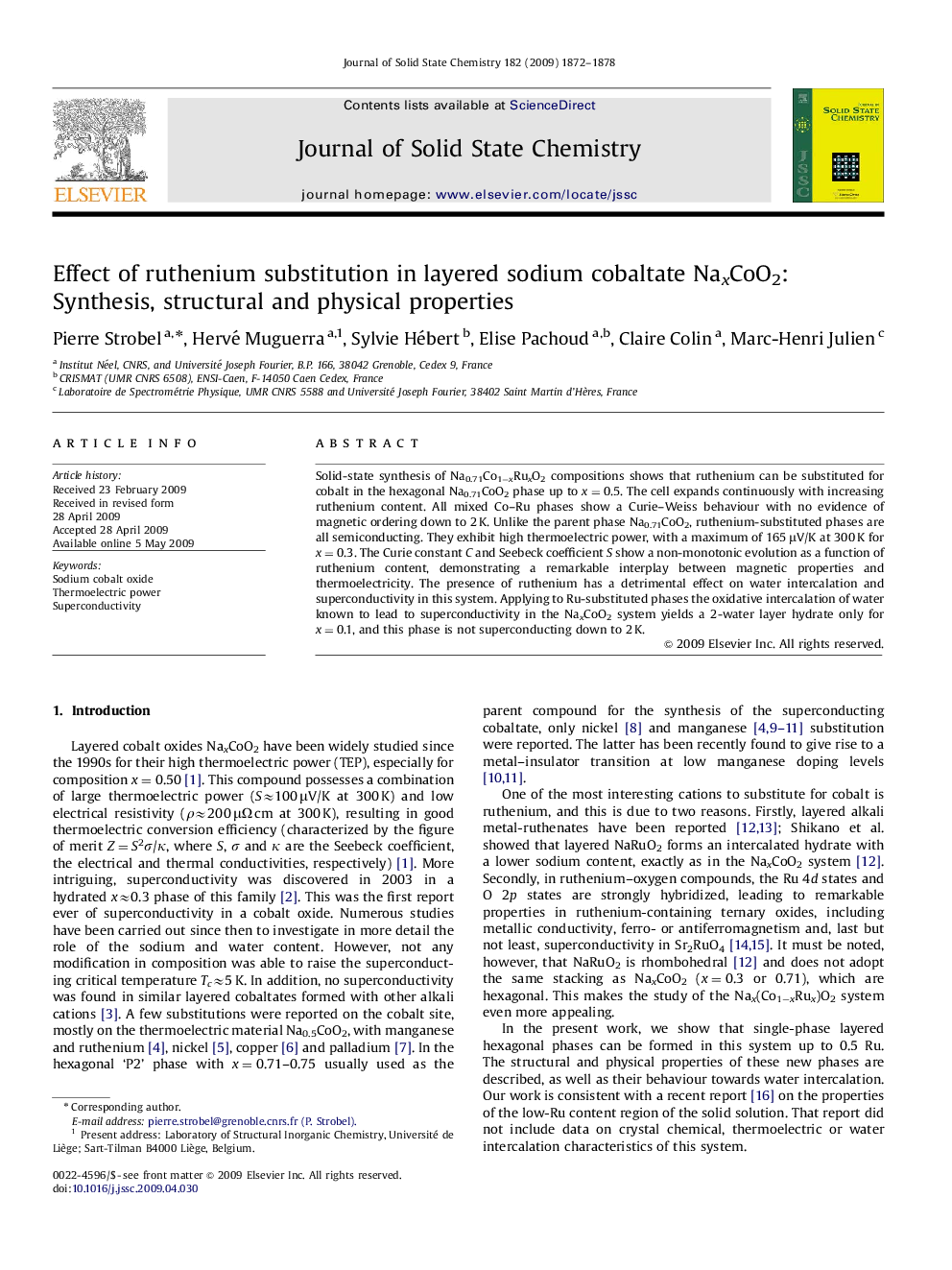 Effect of ruthenium substitution in layered sodium cobaltate NaxCoO2: Synthesis, structural and physical properties