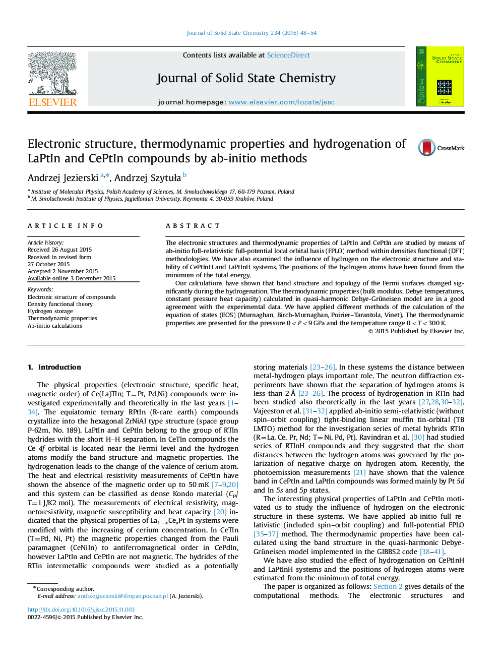 Electronic structure, thermodynamic properties and hydrogenation of LaPtIn and CePtIn compounds by ab-initio methods