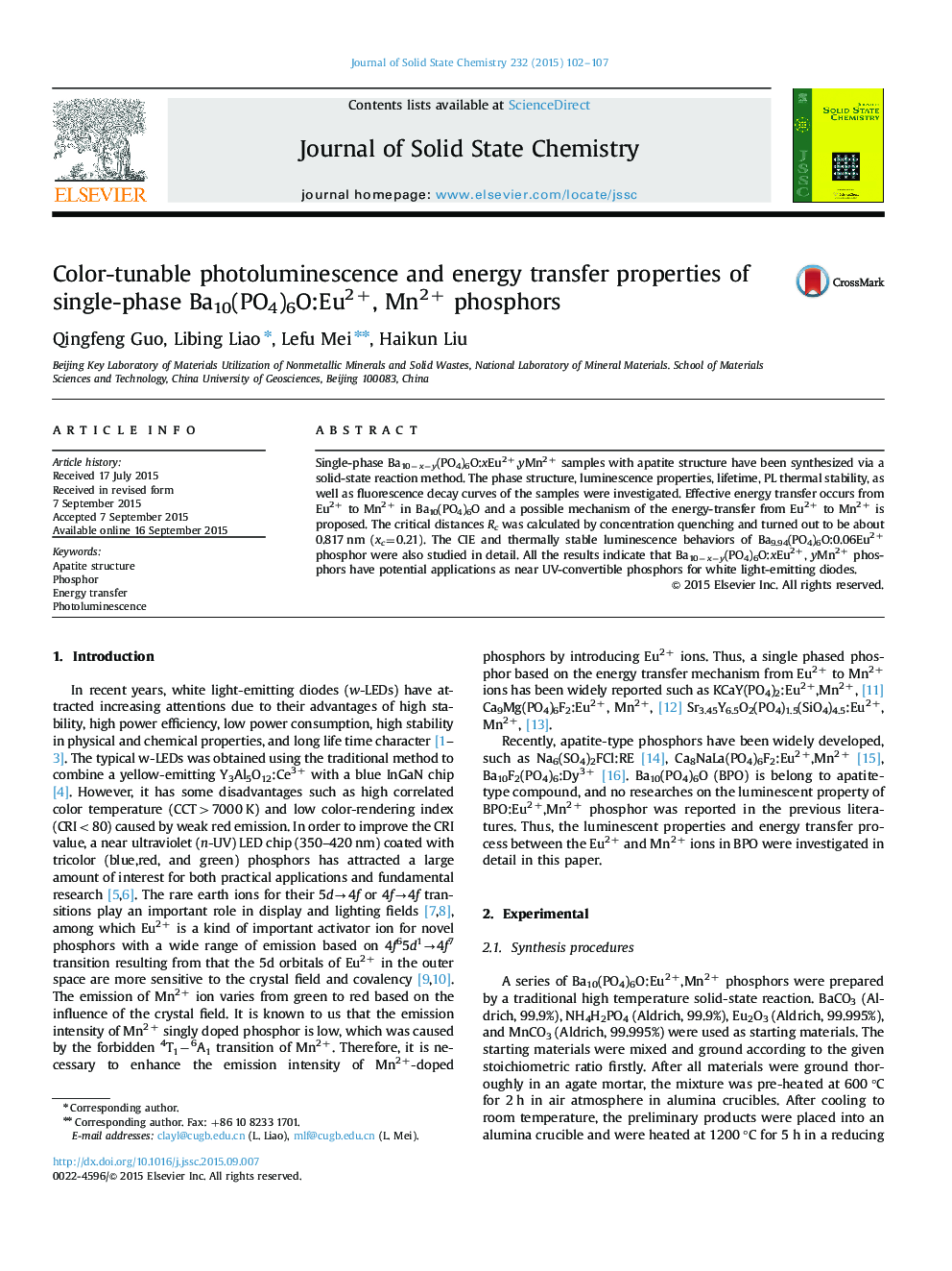 Color-tunable photoluminescence and energy transfer properties of single-phase Ba10(PO4)6O:Eu2+, Mn2+ phosphors