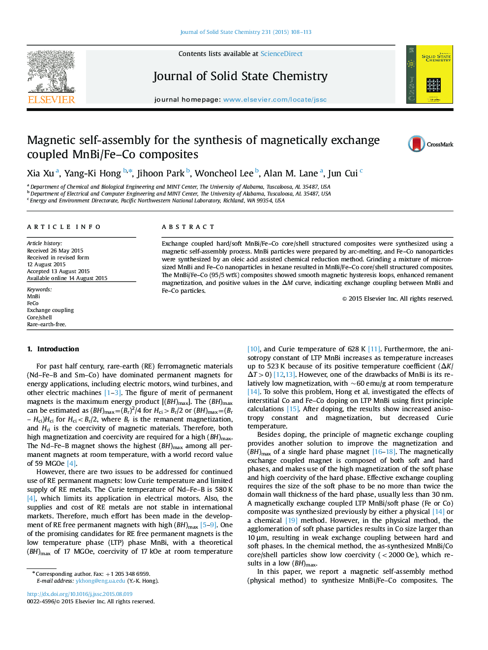 Magnetic self-assembly for the synthesis of magnetically exchange coupled MnBi/Fe-Co composites