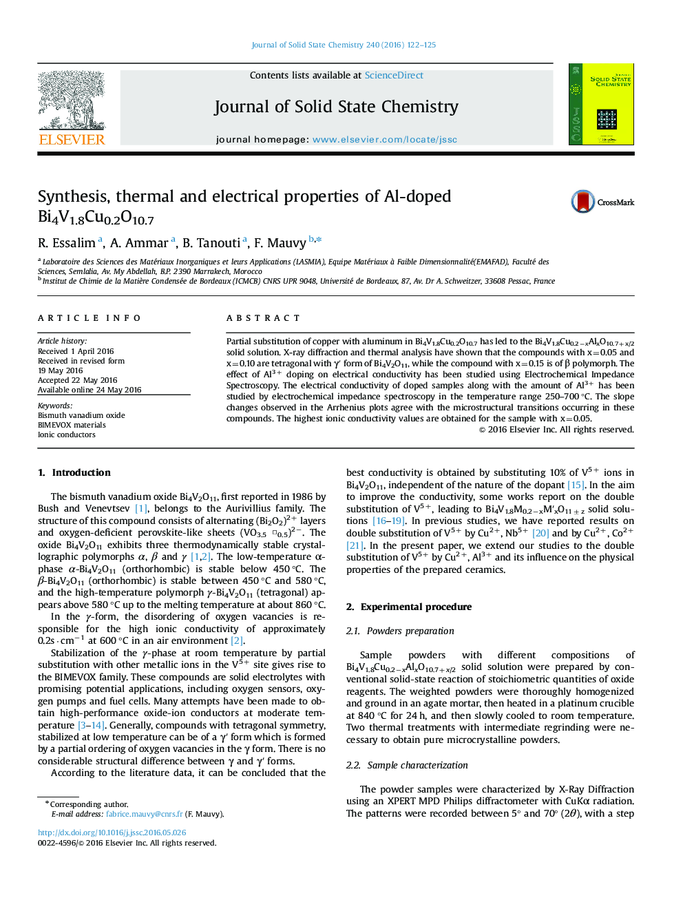 Synthesis, thermal and electrical properties of Al-doped Bi4V1.8Cu0.2O10.7