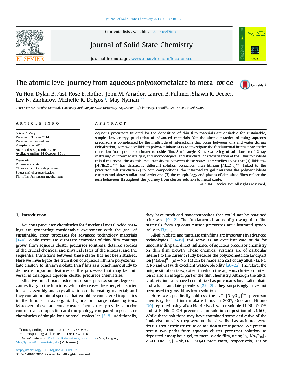 The atomic level journey from aqueous polyoxometalate to metal oxide