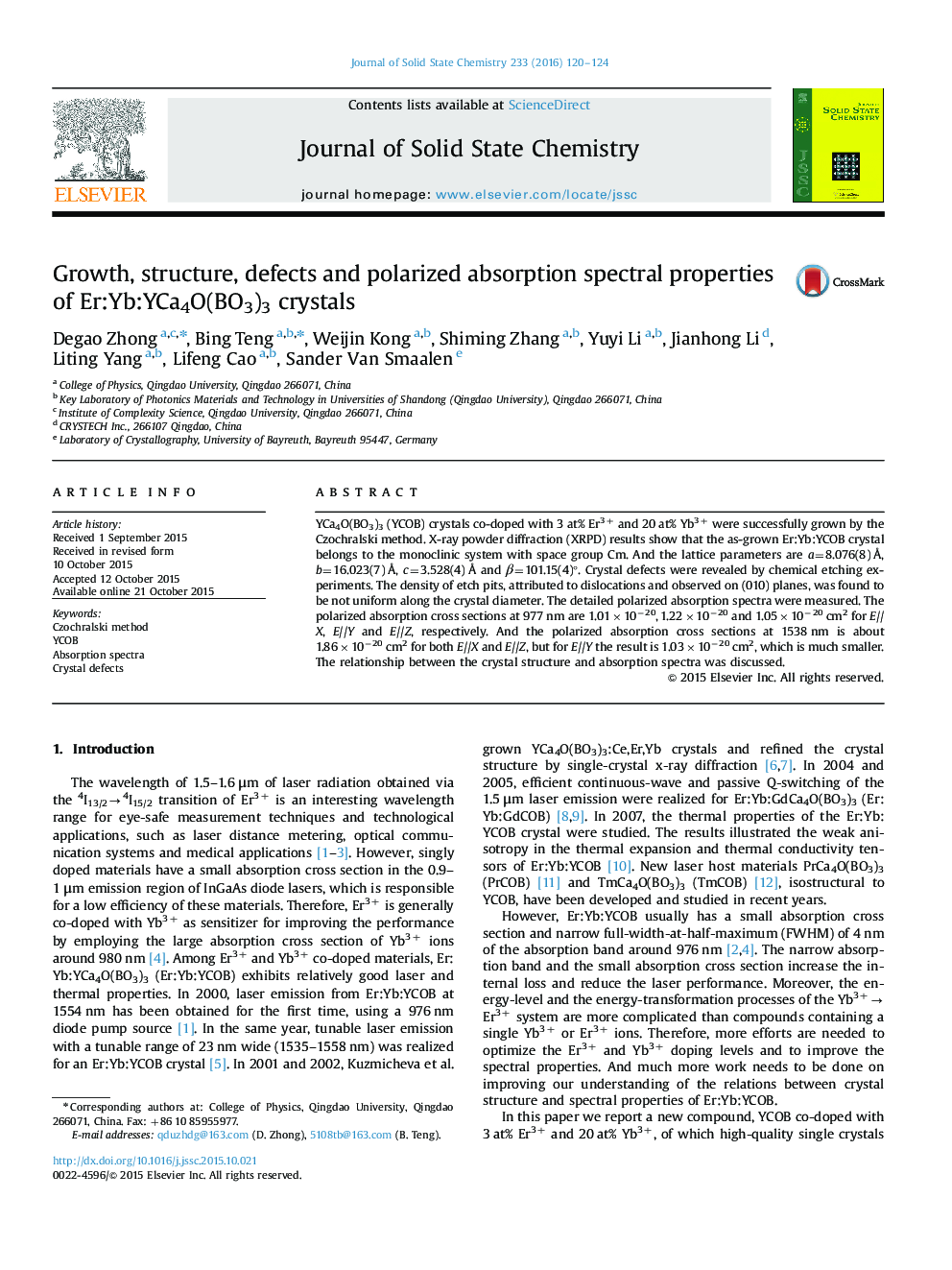 Growth, structure, defects and polarized absorption spectral properties of Er:Yb:YCa4O(BO3)3 crystals